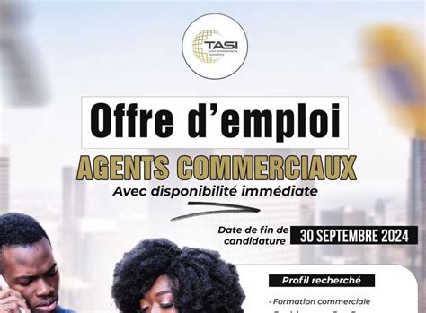 Tasi Recrute Des Agents Commerciaux Hf Ya Bara Offres Demplois