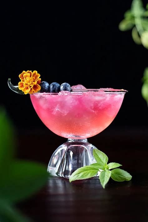 Blueberry Basil Jun Kombucha Mocktail Moody Mixologist Non Alcoholic