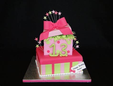 Gift Box Sweet 13 Decorated Cake By Elisa Colon CakesDecor