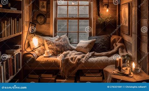 Cozy Reading Nook Generative Ai Ai Generated Royalty Free Stock