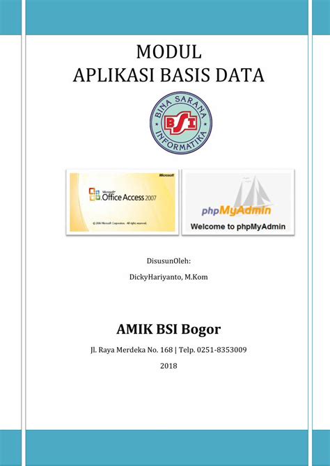 PDF MODUL APLIKASI BASIS DATA Inayah Nya Sehingga Penulis Dapat