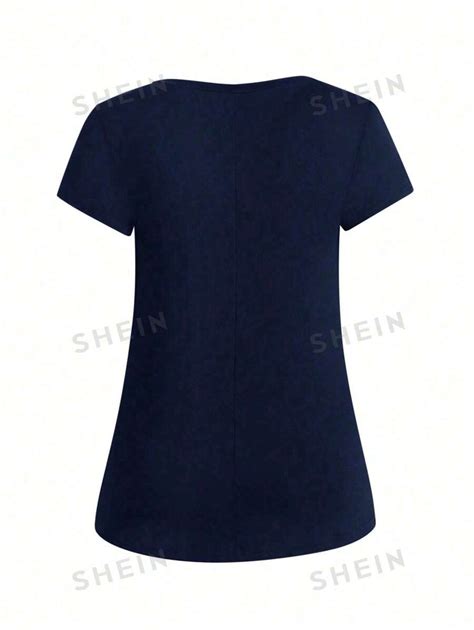 Shein Essnce Plus Size Solid Color V Neck T Shirt For Sale Australia