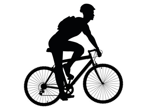 black silhouette set  cycling bicycle silhouettes  vector art