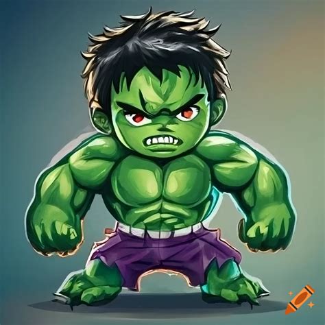 Hulk Chibi Illustration On Craiyon