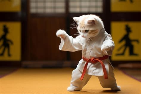 Premium Photo Karate Kitten Kung Fu Cat Martial Arts By Ai