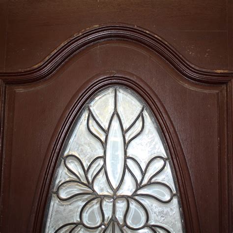 Front Door With Oval Leaded Glass Insert Ebth