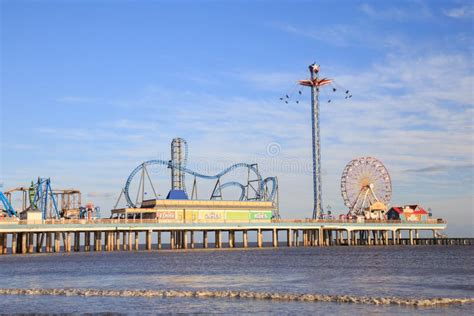 Pleasure Pier Amusement Park And Beach On The Gulf Of Mexico Coast In