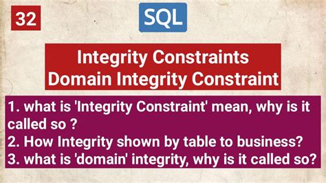 Domain Constraint Integrity Constraints Sql Oracle Youtube