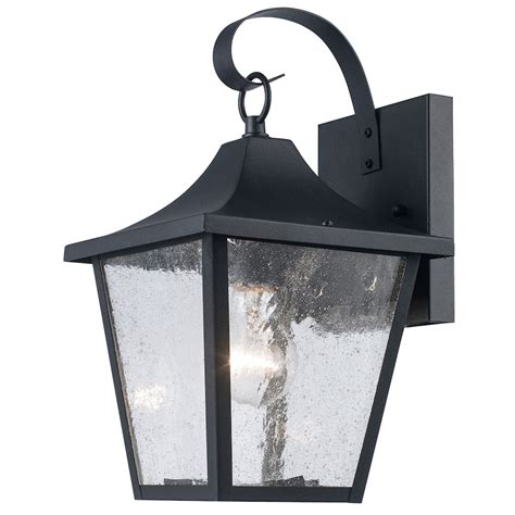 Bel Air Lighting Rasmussen 17 Inch 1 Light Black Outdoor Wall Light With Seeded Glass The Home