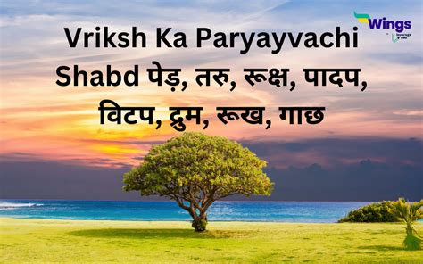 Vriksh Ka Paryayvachi Shabd क्या है साथ ही जानिए पेड़ पर्यायवाची शब्द का वाक्य में प्रयोग