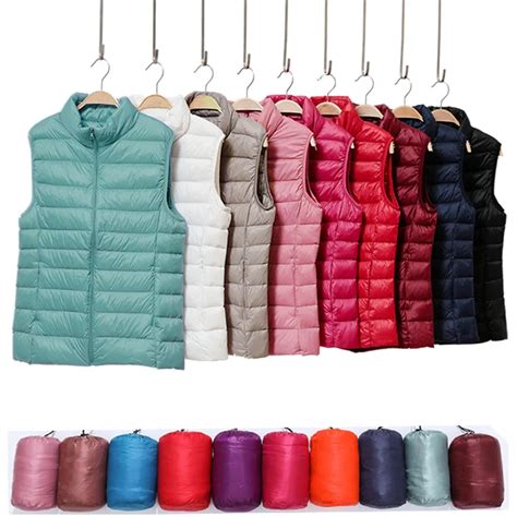 2022 New Winter Women Down Short Vest Coat Ultralight Duck Down Vest Jacket Portable Female