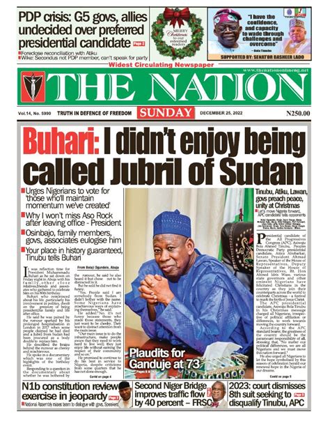 Nigerian Newspapers Daily Front Pages Review Sunday Th December