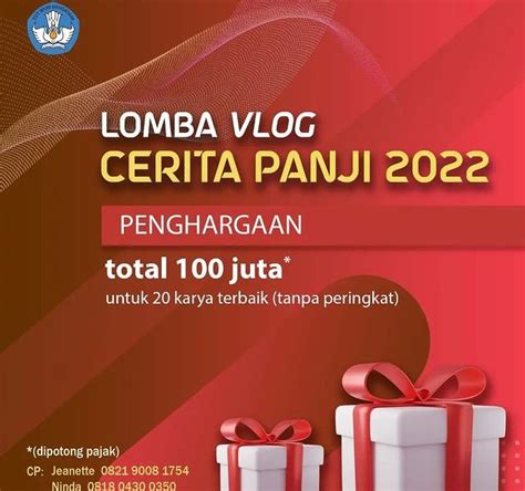 Lomba Video Vlog Cerita Panji 2022 Berhadiah Total 100 Juta