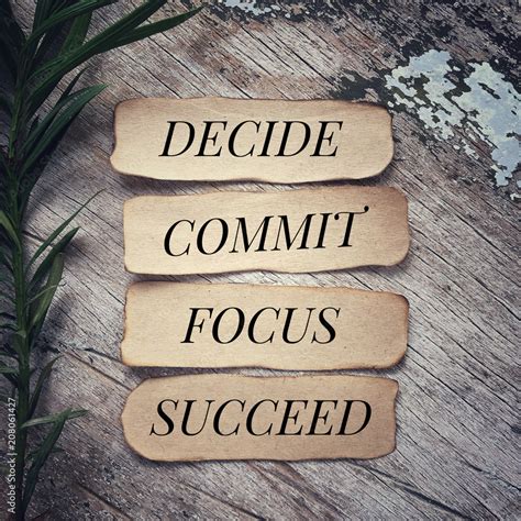 Motivational And Inspirational Quote Decide Commit Focus Succeed