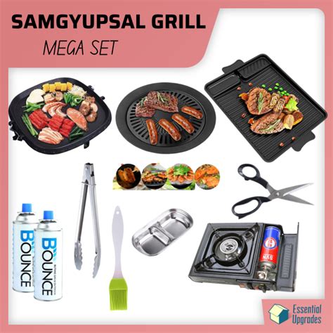 On Sale L Korean Bbq Authentic Mega Set Korean Samgyupsal L Square Grill Pan L Rectangle Grill L