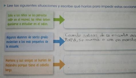 Lee Las Siguientes Situaciones Y Escribe Qu Har As Para Impedir Estas