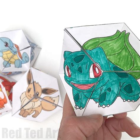 Pokemon Evolution Diy Kaleidoscope Paper Toy Red Ted Art Kids Crafts