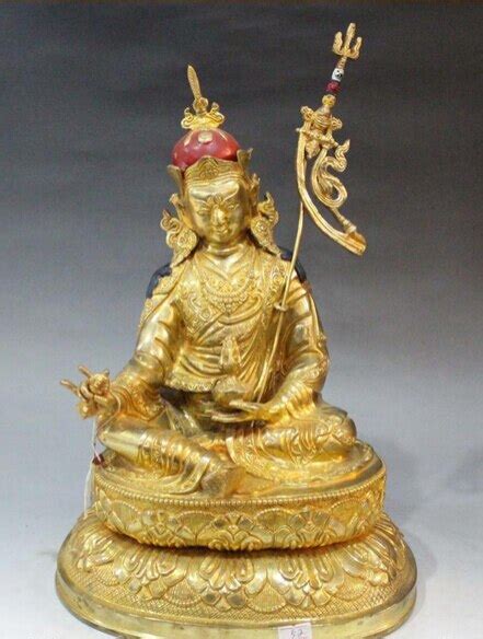 Bi Tibet Fane Bronze K Gold Painting Rinpoche Guru