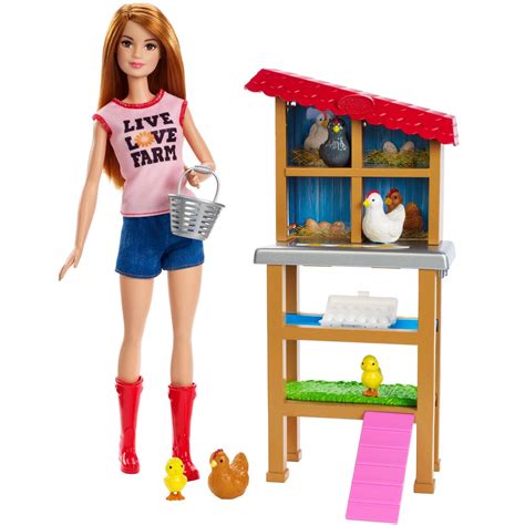 Barbie Careers Chicken Farmer Doll Chicken Coop Playset Farm Set Play Egg Gather And Hatch