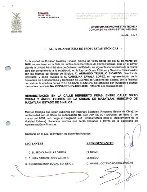 PDF COMPRANET SINALOA credencial nstrumento resentante ción