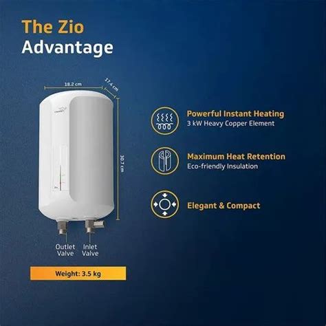 V Guard Zio Plus Litre Kw Instant Water Heater At Rs