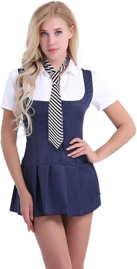 Oyolan Womens Sexy Schoolgirls Uniforms Dress Cosplay Costumes Short