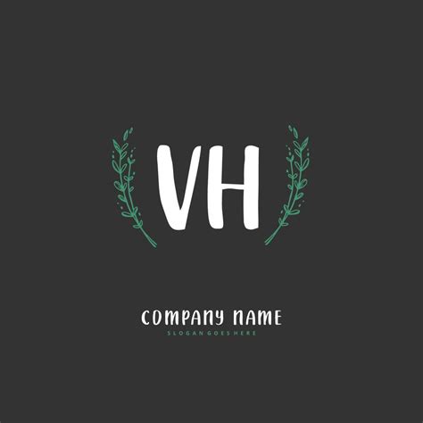 Vh Initial Handwriting And Signature Logo Design With Circle Beautiful