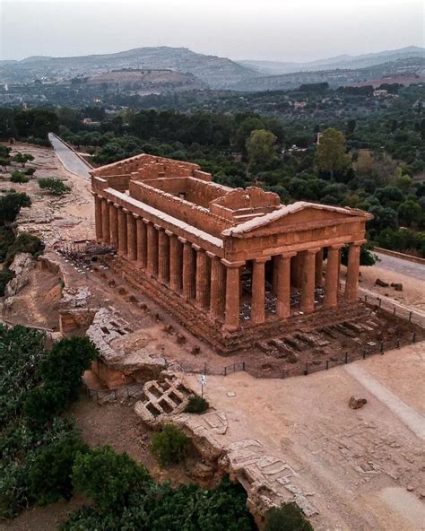 Tempio Della Concordia Valle Dei Templi Di Agrigento Sicilia Il