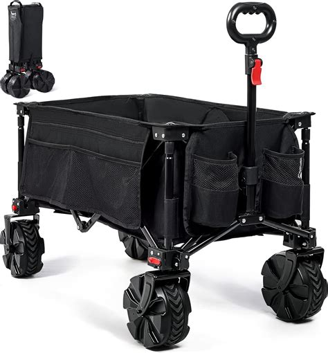 Timber Ridge Folding Trolley Cart Detachable Big Wheels Kg Capacity