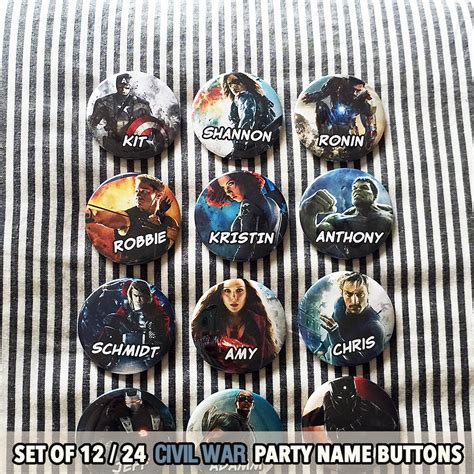 MARVEL AVENGERS Personalized Name Tag 2.25 Pinback Party