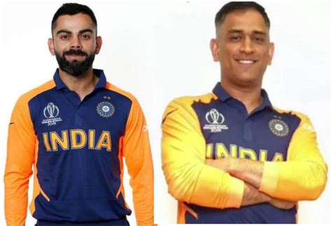 Icc World Cup 2019 Bcci Officially Unveils India Away Orange Jersey