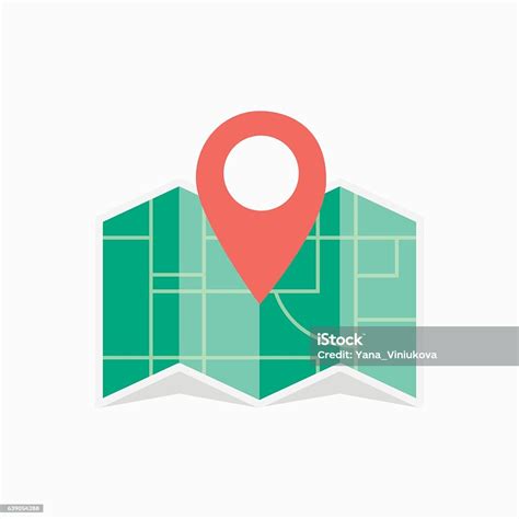 Vector Map Icon With Pin Pointers Flat Style Stock Illustration Download Image Now Adult