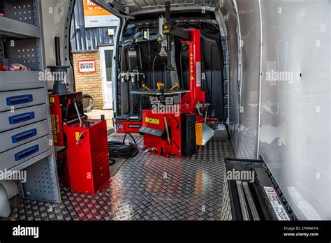 Inside Of A Fully Kitted Out Tyre Fitting Van Complete With Fitting