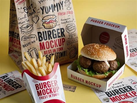 Premium Photo A Box Of Burgers And Fries Is Next To A Box Of Fries