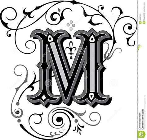 Beautiful Ornament Letter M Lettering Alphabet Graffiti Lettering