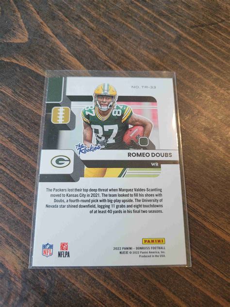 Sportlots Auctions 2022 Donruss The Rookies Romeo Doubs Tr33