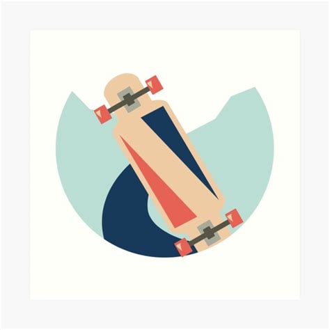 "Longboard Skateboard Walter Mitty" Art Print by rachsparks | Redbubble