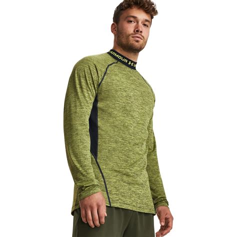 Under Armour Coldgear Twist Mock Shirt Met Lange Mouwen Heren Lime