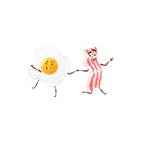 Premium Vector Cartoon Funny Egg And Bacon Dancing Characters Cute