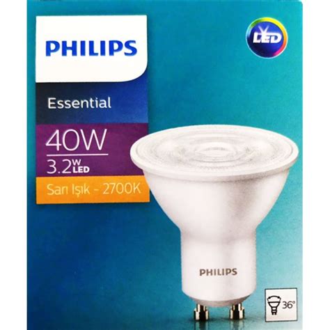 PHILIPS ESSENTİAL 3 2W 40W GU10 LED SPOT AMPUL 10 ADET İndirimli Fiyat