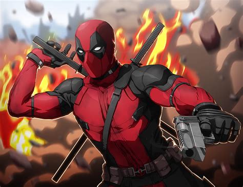 Deadpool Deadpool 2 Obra De Arte De Deadpool Artista`` Superhéroes Artista`` Fondo De