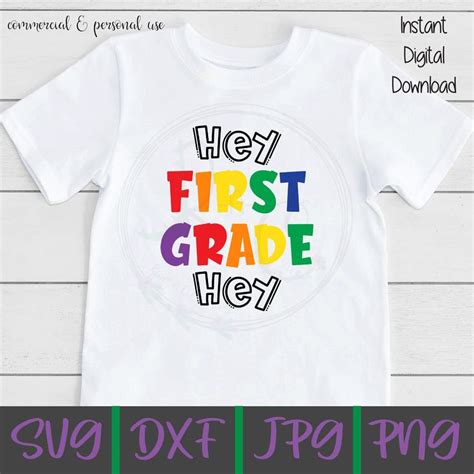 Hey First Grade Hey Svg Hello 1st Grade Svg 1st Grade Svg First