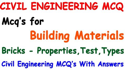 Construction Material Mcq Building Material Mcq Bricks Properties