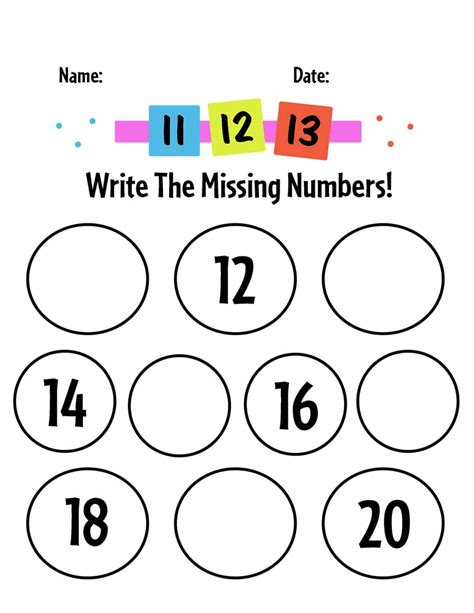 Missing Numbers 1 To 20