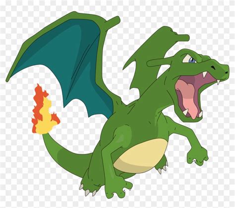 Green Dragon Charizard Pokemon Fire Red Charizard Png Transparent