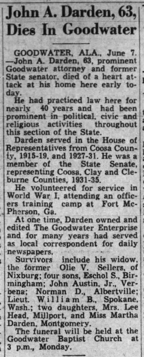 John Austin Darden 1879 1942 Find A Grave Memorial