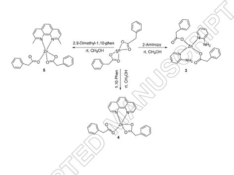 Scheme Synthesis And Proposed Structure Of The Zinc Ii Complexes