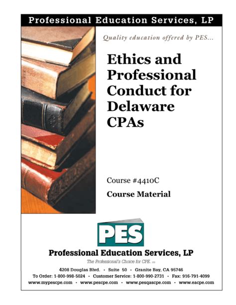 Ethics And Professional Conduct For Delaware Cpas