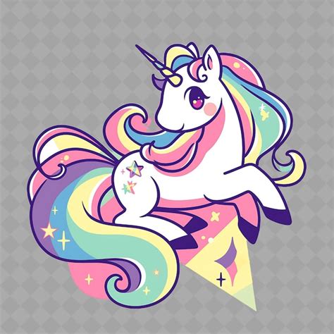 Premium PSD A Colorful Unicorn With A Rainbow On Its Tail