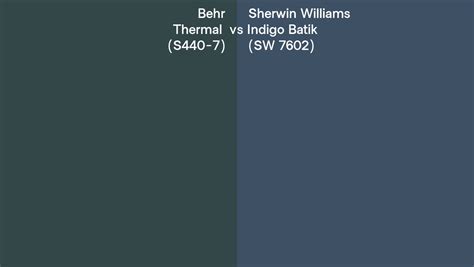 Behr Thermal S Vs Sherwin Williams Indigo Batik Sw Side